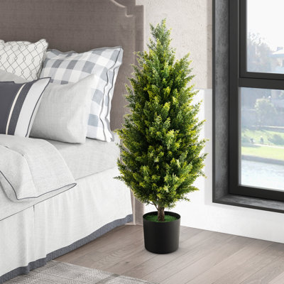 90 cm H Faux Cedar Tree Plant in Plastic Pot