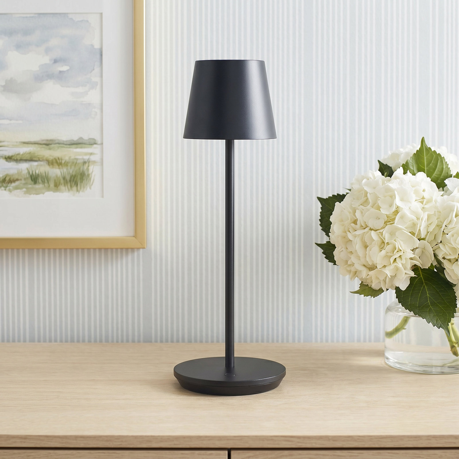 Nevis Accent Rechargeable Table Lamp, Black