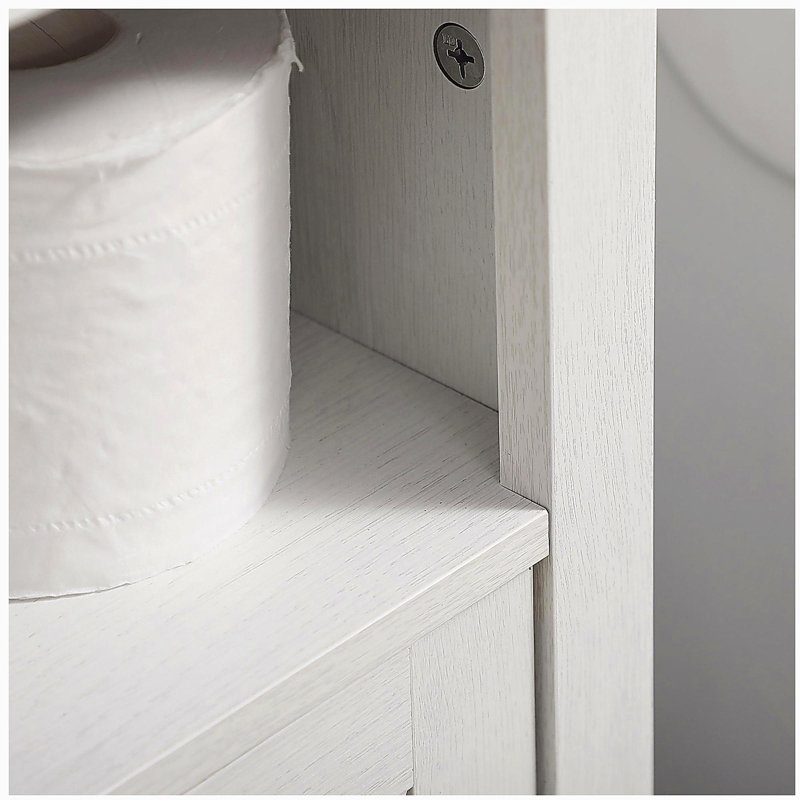 Meuble-lavabo de style rustique avec armoire de rangement à double porte, meuble-lavabo bas avec tablettes de rangement