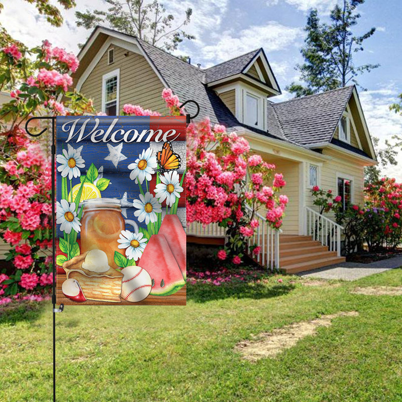 Drapeau de jardin américain en polyester 18 x 12,5 po