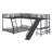 L-Shaped Bunk Bed With Loft Bed,Built-In Desk And Slide