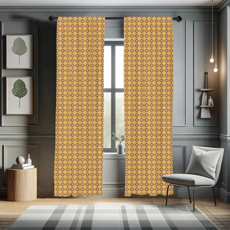 African Semi-Sheer Rod Pocket Sliding Panel, 28" x 63"