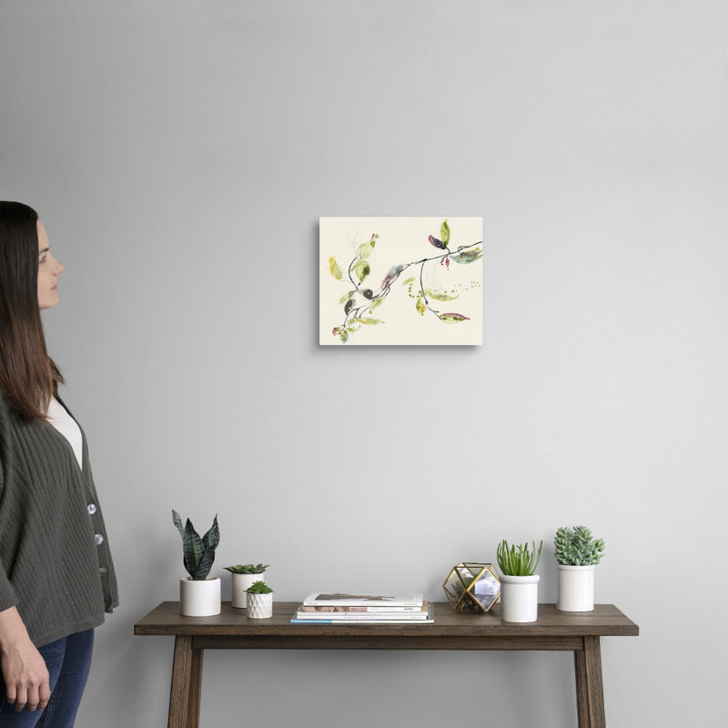 Feuille, branche I, Toile tendue, H 11 po x l 14 po