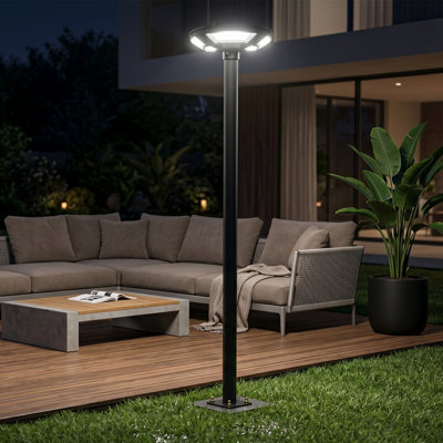 Fontane Solar & DC Charging 10ft Lamp Post Set for Yard & Driveway