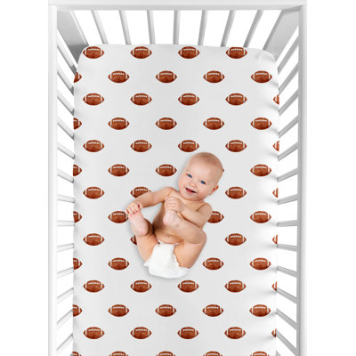Watercolor Sports Themed Football Fitted Crib Sheet By Sweet Jojo Designs