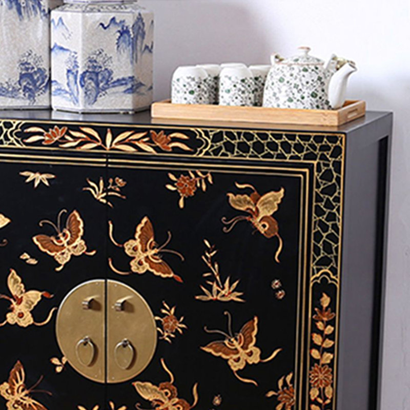 Nouvelle armoire d'entrée de style chinois, Noir
