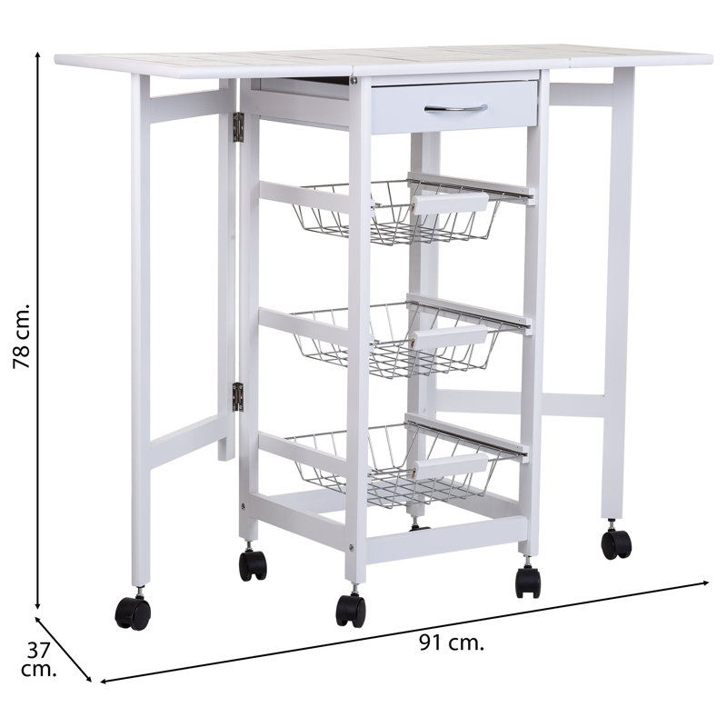 Laquia Wood Kitchen Cart