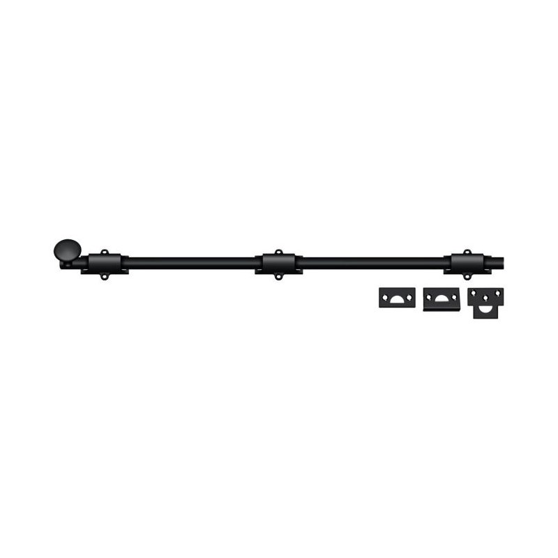 Deltana 24SB19 24" Surface Bolt; Heavy Duty; Black Finish, Black, 1.875" H x 24.375" W x 1.25 " D