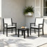 Outdoor HDPE Dining Chair With Side Table - Black