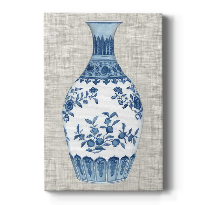 Vase Ming sur toile de lin III - Cavas enveloppés de galerie