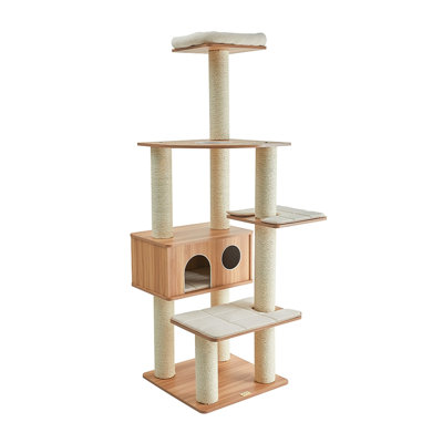 4 Tiers Cat Tree with Condos,Perch,Scratching Posts