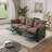 77"Wide Modern Double Layered Chenille and PU Power Recliner Sofa 3 Seater Couch with USB and Type-C Ports,Brown-120843449