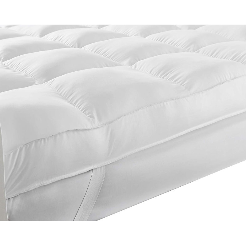 Adila Cotton Mattress Protector - Box Stitched, 230 TC Cover & Elasticated Corner Straps, 153 x 200 cm