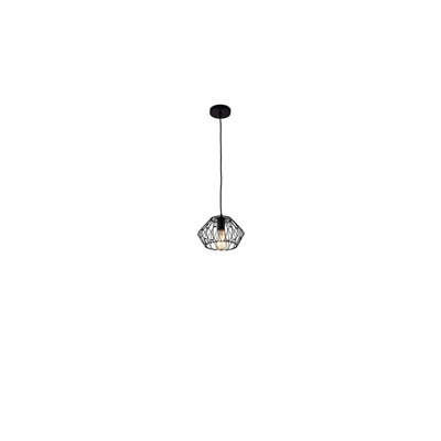 Black Metal Cage Modern Industrial Single Bulb Hanging Pendent Light