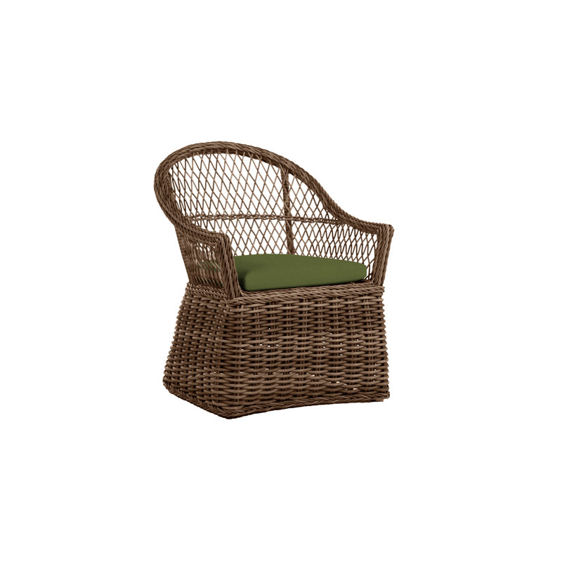 Fauteuil d'extérieur en résine tressée Soho N-Dura, Pas de soudure, Raphia, Forêt de lin