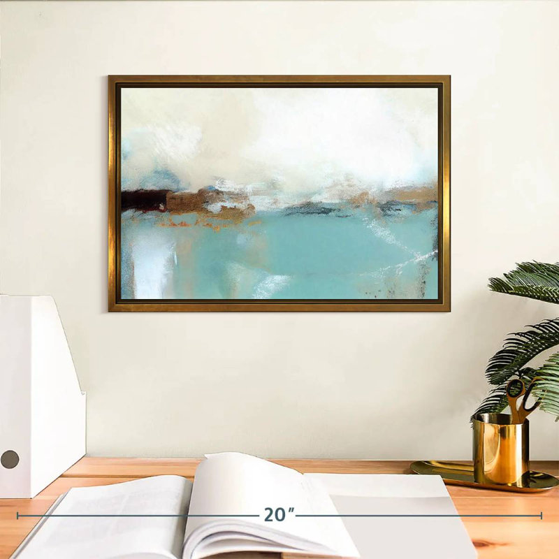 Giard matin brumeux, Cadre flottant doré, 13 po x 9 po