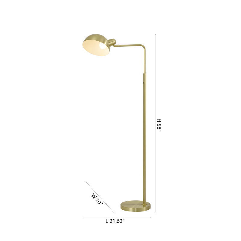 Modern 1-Light Brass Metal Floor Lamp 