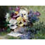 Pansies And Forget Me Not by Albert-Tibulle Furcy De Lavault - No Frame Art Prints on Canvas-59759195