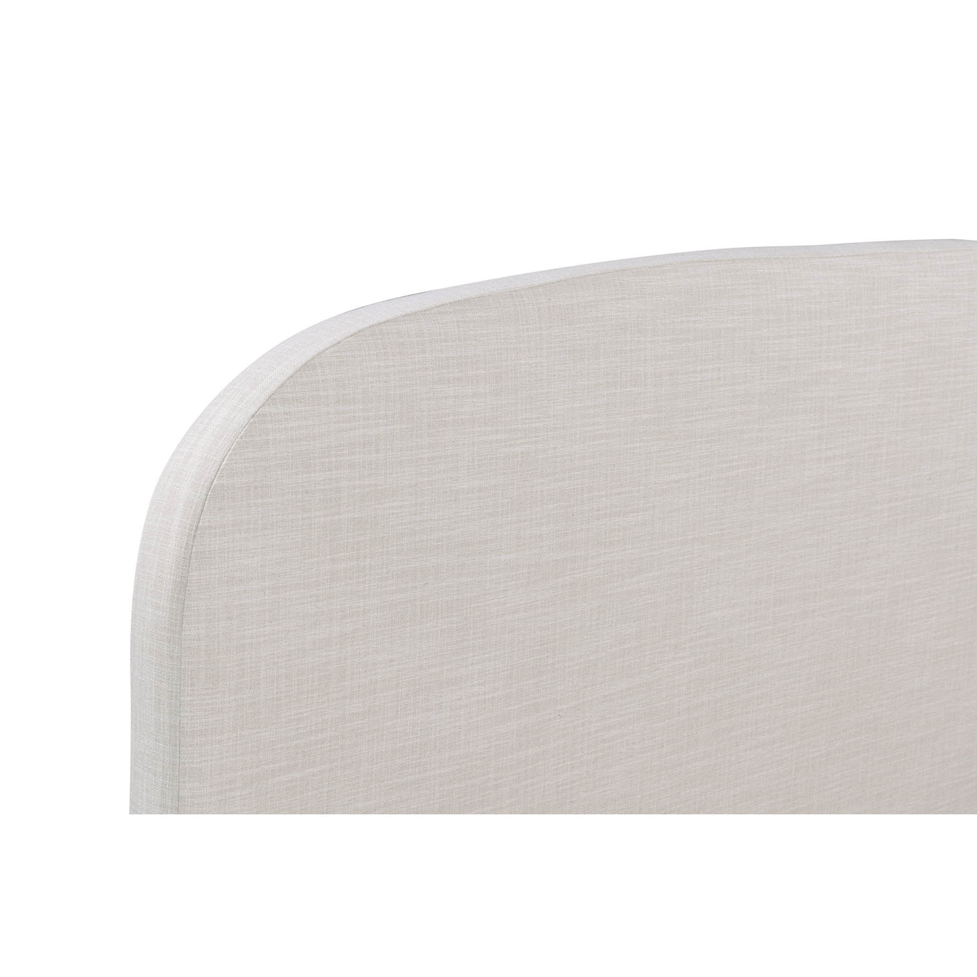 Nordic Upholstered Round Bed, King, White Linen