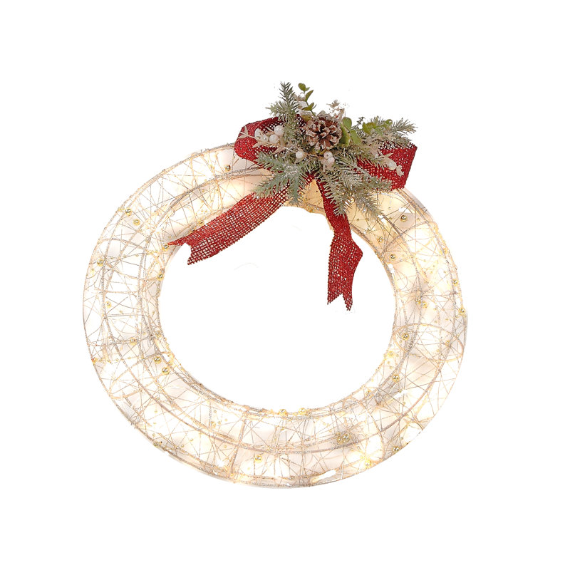 Couronne lumineuse à DEL scintillante champagne 16 po