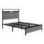 Base de lit plateforme avec tête de lit à DEL avec rangement et 2 USB, grand rangement sous le lit-1224560054