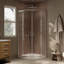 Ensemble de douche en coin en nickel satiné 36 po x 36 po Breeze 36,8 x 36 po Breeze-133030430