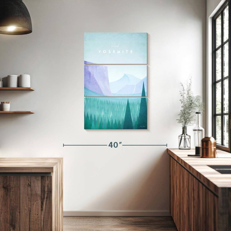 Affiche de voyage rétro Nicci Yosemite, H 38 po x l 24 po
