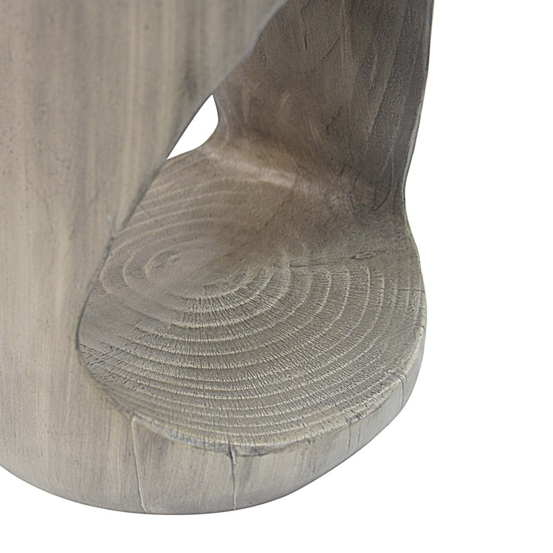 Table d'appoint MGO Hollow, texture semblable au bois, Gris