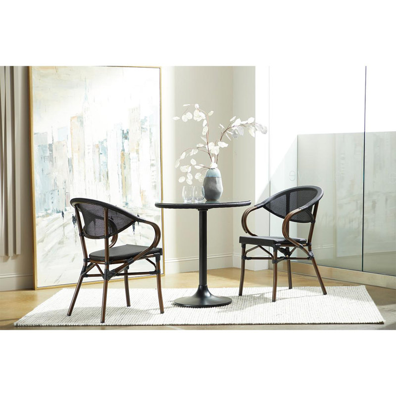 Abode 29.34'' Glass Outdoor Dining Table