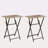 2-Piece Folding TV Tray Table No Assembly Required Portable Sofa Side Table, Industrial Snack Table For Small Spaces, Space-Saving Easy To Fold Wood Rustic-524957543