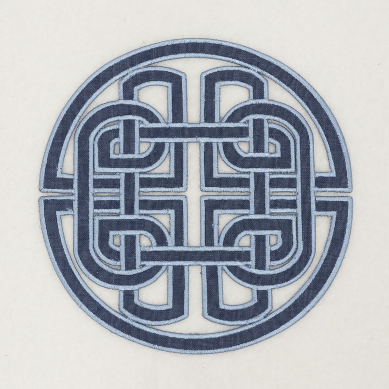 Applique chinoise, Bleu