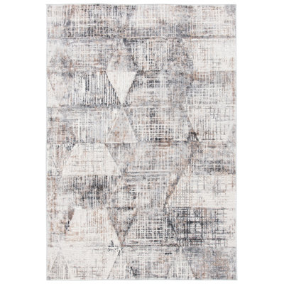 Tapis abstrait ivoire / gris