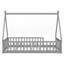 Lit de sol Huybert avec design en forme de tente et garde-corps, sans sommier, gris-48981875
