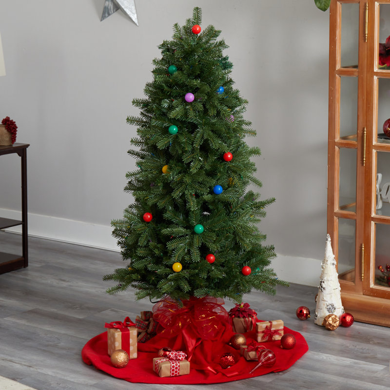 Sapin de Noël artificiel vert 6,5 pi avec 495 lumières multicolores, H 5 pi