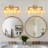 3-Light Gold Vanity Light Wall Light Over Mirror With Amber Tulip Glass Shade-623034586-623034584-623755092