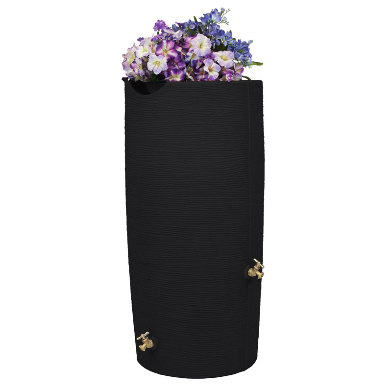 Baril d'eau de pluie 50 gallons Impressions, Noir
