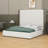 Tall Headboard Upholstered Bed With Vertical Striped And Wingback Design