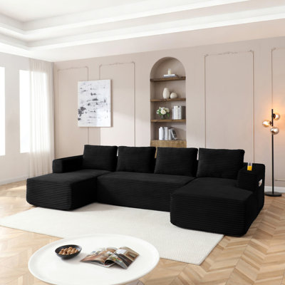 Modular Cloud Boneless Sofa Couch With Deep Seat And Chaise