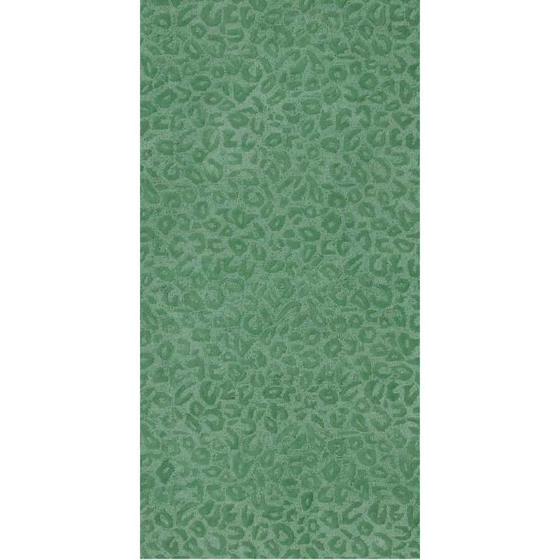 Leopardess Jade Green Hand-Tufted Responsible Wool Rug, Runner 2'6" x 5'