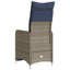  Chaise de patio inclinable avec coussins en rotin de polyester gris