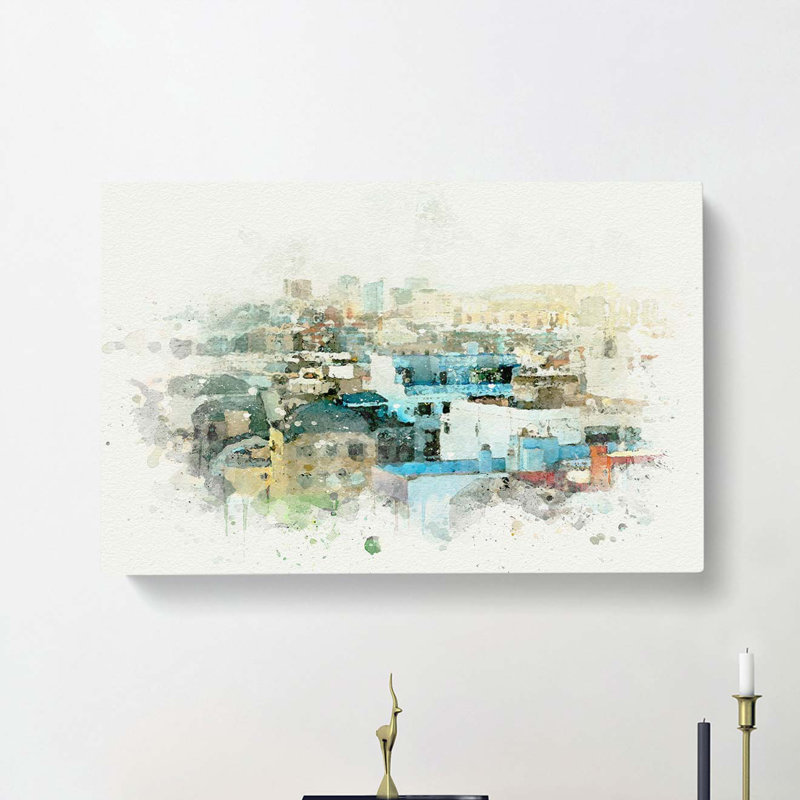 Rooftop View Of Gran Canaria In Abstract - Wrapped Canvas, 60cm H x 91cm W x 3cm D