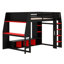 Gaming Loft Bed With Desk, Multi-Storage Shelves