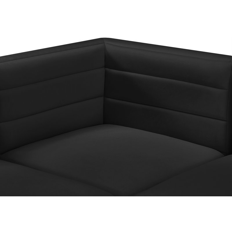 Fauteuil modulaire en velours Enso, Velours noir