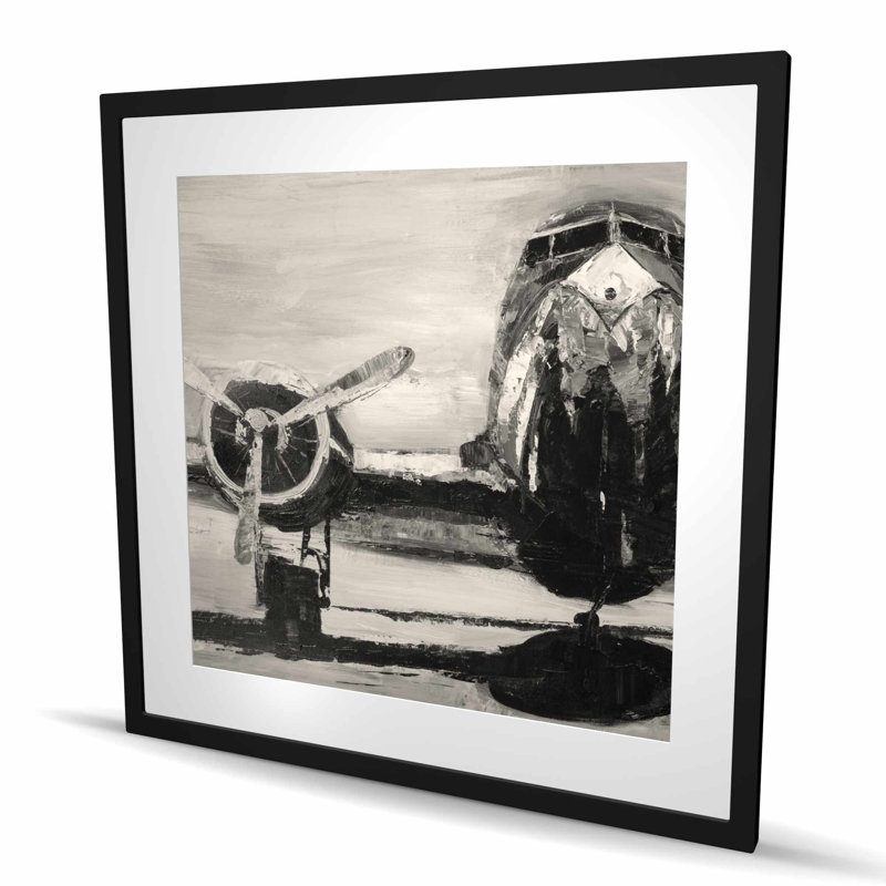 Imprimé mat sépia de chambre à coucher avion sépia | Décoration intérieure, H 36 po x l 36 po, Noir