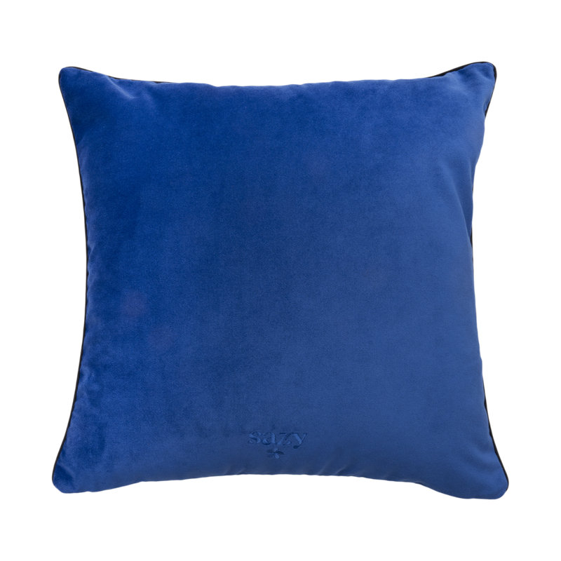 Square Cushion, Blue/Silver