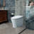 Mondawe Tankless 1.28 Gallons Heated Seat Round Smart Toilet with Foot Sensor Flush and White Night Light (Seat Included)