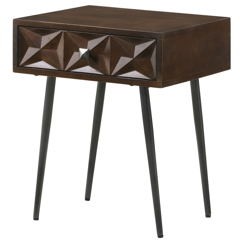 Table d'appoint rectangulaire à 1 tiroir Gibson Coffee Brown