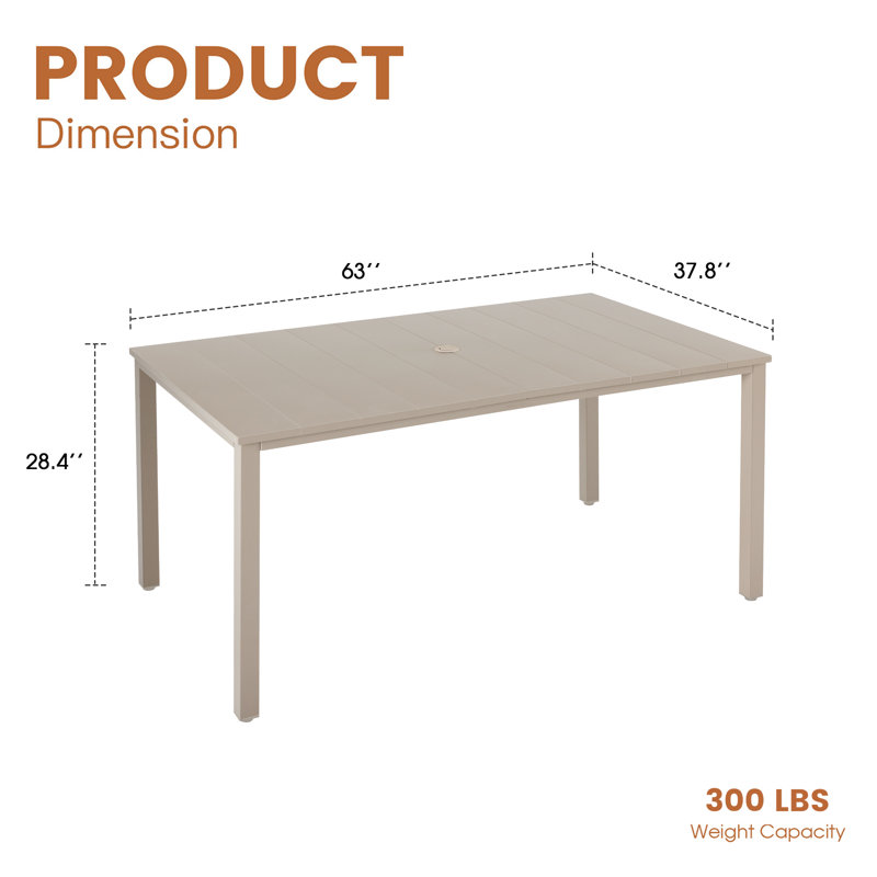 Patio Dining Table, Cream