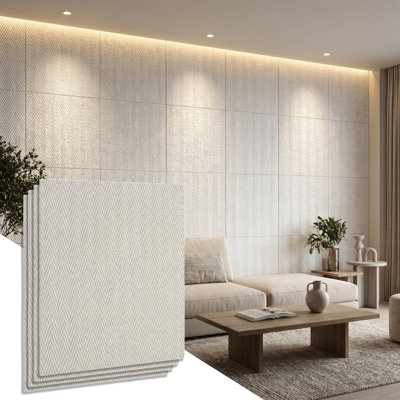 23.6" x 23.6" Flexible Real Stone Composite 3D Wall Panel(8-pack)