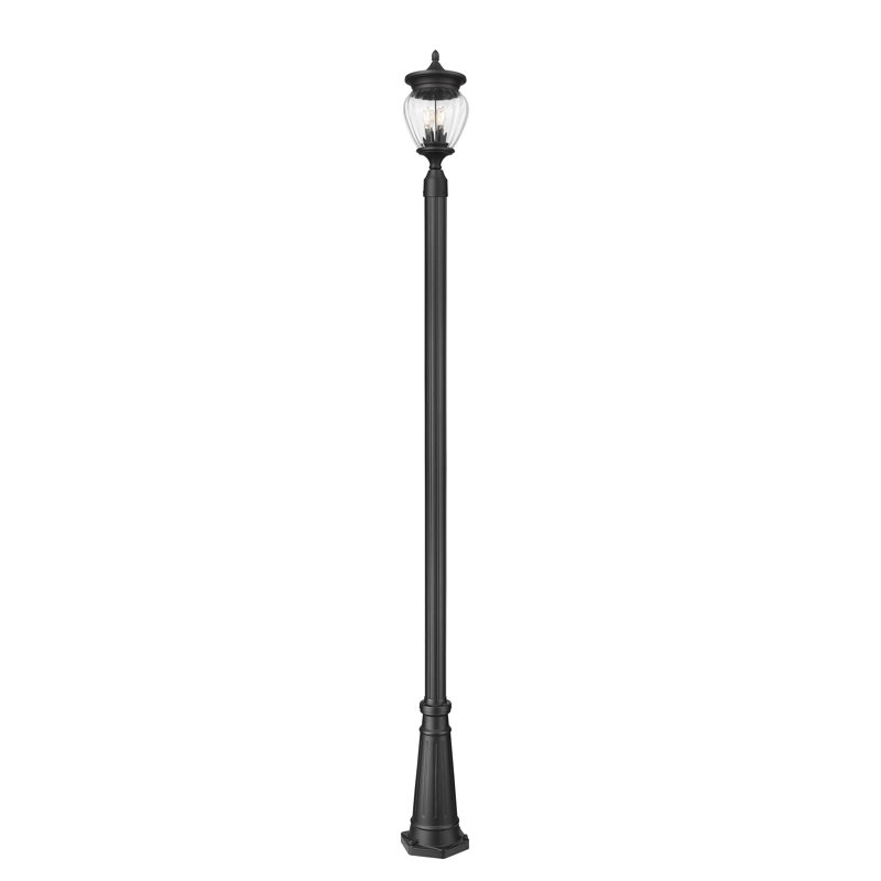 Davina 3 Light Outdoor Post Mounted Fixture in Black